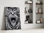 Spiral Scream Glass Wall Art