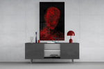 Red Tangle Portrait Glass Wall Art