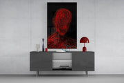 Red Tangle Portrait Glass Wall Art