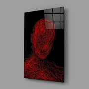 Red Tangle Portrait Glass Wall Art