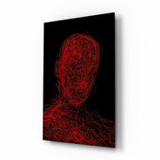 Red Tangle Portrait Glass Wall Art