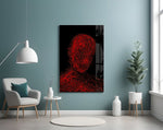 Red Tangle Portrait Glass Wall Art