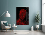 Red Tangle Portrait Glass Wall Art