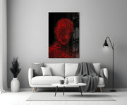 Red Tangle Portrait Glass Wall Art
