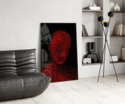 Red Tangle Portrait Glass Wall Art