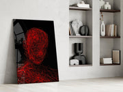 Red Tangle Portrait Glass Wall Art