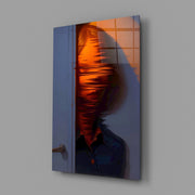 Mysterious Doorway Reflection Glass Wall Art