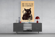 Vintage Cat Detective Glass Wall Art