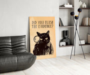 Vintage Cat Detective Glass Wall Art