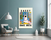 Sassy Llama in Sunglasses Glass Wall Art