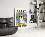 Sassy Llama in Sunglasses Glass Wall Art