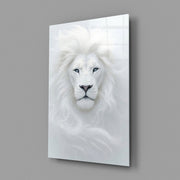 White Lion Glass Wall Art