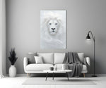 White Lion Glass Wall Art