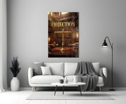 Objection Gold Scales of Justice Glass Wall Art