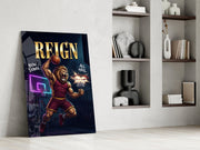 Reign Roaring Lion Slam Dunk Glass Wall Art