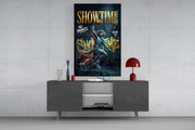 Showtime Wolf Streetball Dunk Glass Wall Art