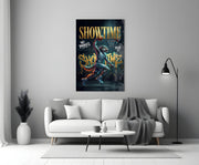 Showtime Wolf Streetball Dunk Glass Wall Art