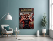 No Excuses Weightlifting Bull Glass Wall Art