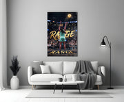 Range Gold Crown Basketball Shooter Glass Wall Art
