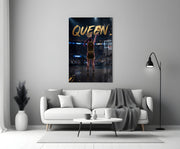 Queen Jeweled Crown Basketball Shooter Glass Wall Art