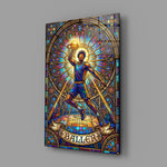 Baller Stained Glass Basketball Player Glass Wall Art