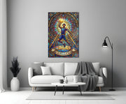 Baller Stained Glass Basketball Player Glass Wall Art