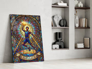 Baller Stained Glass Basketball Player Glass Wall Art