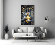 Soar Suited Eagle Gold Dollar Glass Wall Art
