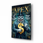 Apex Suited Shark Gold Dollar Glass Wall Art