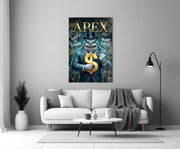 Apex Suited Shark Gold Dollar Glass Wall Art