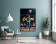 Range Crowned Woman Baller Glass Wall Art