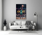 Range Crowned Woman Baller Glass Wall Art