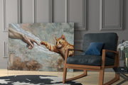 Creation of Cat Ginger Kitten Paw Glass Wall Art
