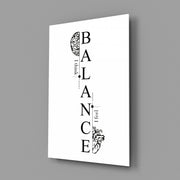 Balance I Think I Feel Brain Heart Glass Wall Art