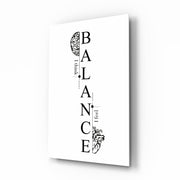 Balance I Think I Feel Brain Heart Glass Wall Art