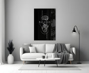 Balance Brain Over Heart Black Line Art Glass Wall Art