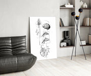 Balance Brain Heart Tree and Divers Glass Wall Art