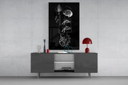 Balance Brain and Heart Line Art Glass Wall Art