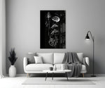 Balance Brain and Heart Line Art Glass Wall Art