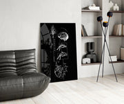 Balance Brain and Heart Line Art Glass Wall Art