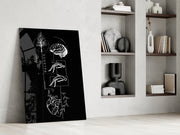 Balance Brain and Heart Line Art Glass Wall Art
