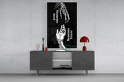 Memento Mori Vivere Reaching Hands Glass Wall Art