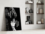Memento Mori Vivere Reaching Hands Glass Wall Art