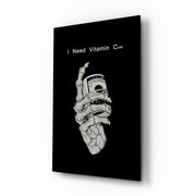 Vitamin Cash Skeleton Hand Money Glass Wall Art