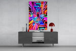 Neon Rainbow Infinity Corridor Glass Wall Art