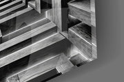 Monochrome Timber Infinity Corridor Glass Wall Art