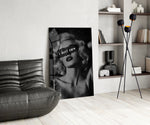 Vintage Blonde Bombshell Portrait Glass Wall Art