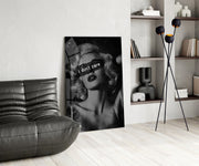 Vintage Blonde Bombshell Portrait Glass Wall Art