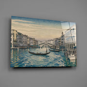 Venice Grand Canal Hokusai Style Glass Wall Art