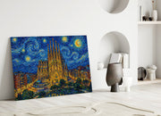 Sagrada Familia Van Gogh Style Glass Wall Art